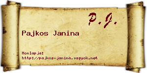 Pajkos Janina névjegykártya